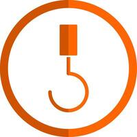 Hook Glyph Orange Circle Icon vector