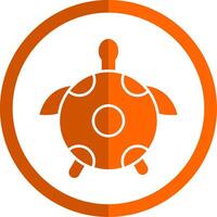 tortuga glifo naranja circulo icono vector