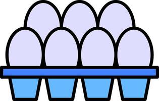 Egg Tray Line Filled White Shadow Icon vector