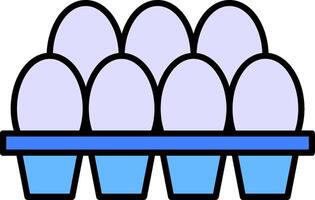 Egg Tray Line Filled White Shadow Icon vector