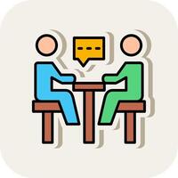 Meeting Line Filled White Shadow Icon vector