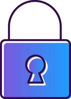 Lock Gradient Filled Icon vector