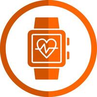 Smart Watch Glyph Orange Circle Icon vector