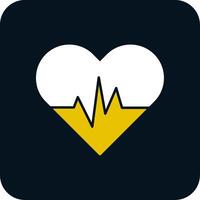 Heart Beat Glyph Two Color Icon vector