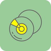 Compact Disk Filled Yellow Icon vector