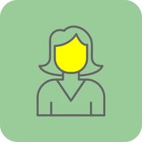Female Avatar Filled Yellow Icon vector
