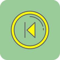 Backward Filled Yellow Icon vector