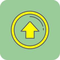 Upload Filled Yellow Icon vector