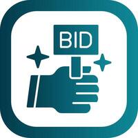 Bid Glyph Gradient Round Corner Icon vector