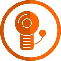 Fire Alarm Glyph Orange Circle Icon vector