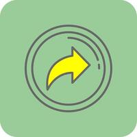 Forward Filled Yellow Icon vector