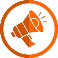 Loudspeaker Glyph Orange Circle Icon vector