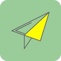 Paper Plane Filled Yellow Icon vector