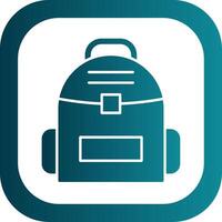 Backpack Glyph Gradient Round Corner Icon vector