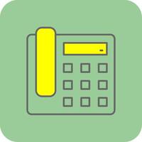 Telephone Filled Yellow Icon vector