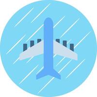 Plane Flat Blue Circle Icon vector