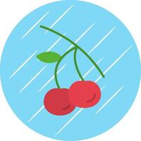 Cherries Flat Blue Circle Icon vector