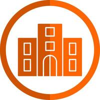 Hotel Glyph Orange Circle Icon vector