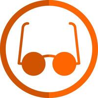 Goggles Glyph Orange Circle Icon vector