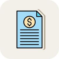 Invoice Line Filled White Shadow Icon vector