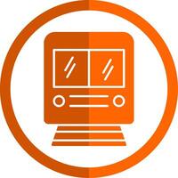 Train Glyph Orange Circle Icon vector