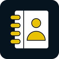 Contact Book Glyph Two Color Icon vector