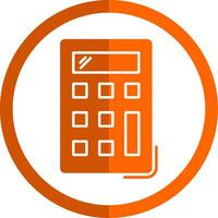 Calculator Glyph Orange Circle Icon vector