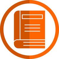 Learn Glyph Orange Circle Icon vector