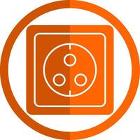 pared enchufe glifo naranja circulo icono vector