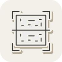 Qr Code Line Filled White Shadow Icon vector