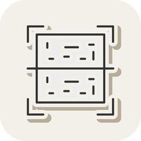 qr código línea lleno blanco sombra icono vector