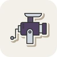 Mincer Line Filled White Shadow Icon vector