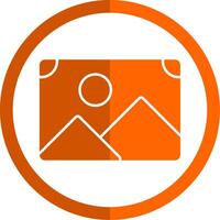 Photo Glyph Orange Circle Icon vector