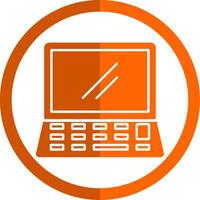 Laptop Glyph Orange Circle Icon vector