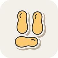 Nuts Line Filled White Shadow Icon vector