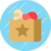 Grocery Bag Flat Blue Circle Icon vector