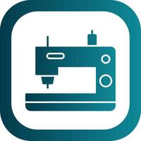 Sewing Machine Glyph Gradient Round Corner Icon vector