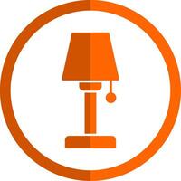 lámpara glifo naranja circulo icono vector