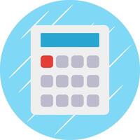 Calculation Flat Blue Circle Icon vector