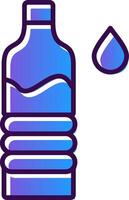 agua botella degradado lleno icono vector