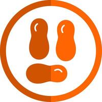 Nuts Glyph Orange Circle Icon vector