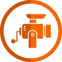 Mincer Glyph Orange Circle Icon vector