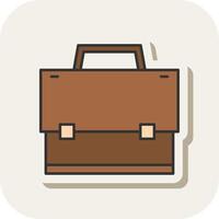 Suitcase Line Filled White Shadow Icon vector