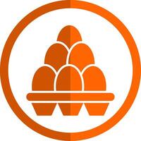 Egg Carton Glyph Orange Circle Icon vector