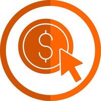 Pay Per Click Glyph Orange Circle Icon vector