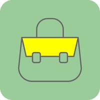 Shoulder Bag Filled Yellow Icon vector