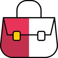 Shoulder Bag Filled Half Cut Icon vector