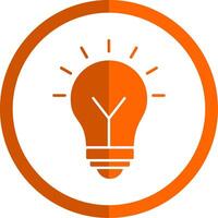 Light Bulb Glyph Orange Circle Icon vector