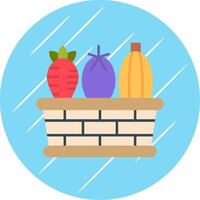 Vegetable Basket Flat Blue Circle Icon vector