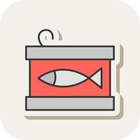 Canned Food Line Filled White Shadow Icon vector